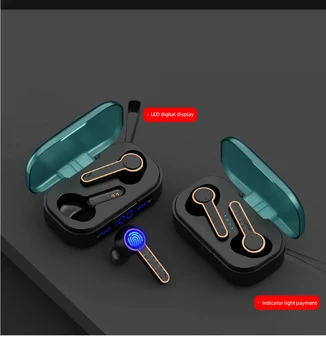 

Wireless Bluetooth 5.0 Earphone, Touch Control HD Sound Quality Headphone + Large Capacity Charging Bin with Digital Display