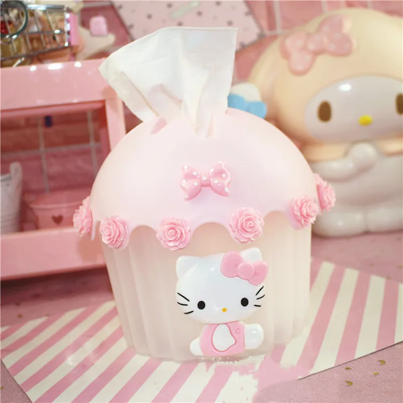 Милый мультфильм розовый Девушка hello kitty cat рулон бумажной трубки папиросный ящик хранилище для туалетной бумаги ведро салфетки Чехол Коробка для салфеток