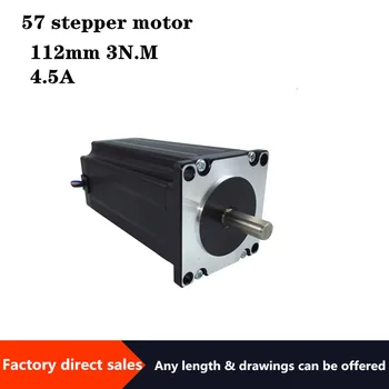 

nema23 57 stepper motor axis diameter 8mm lengthened 112mm high torque 3N.m 423 oz.in two-phase four-wire1.8 degrees 4.2A hybrid