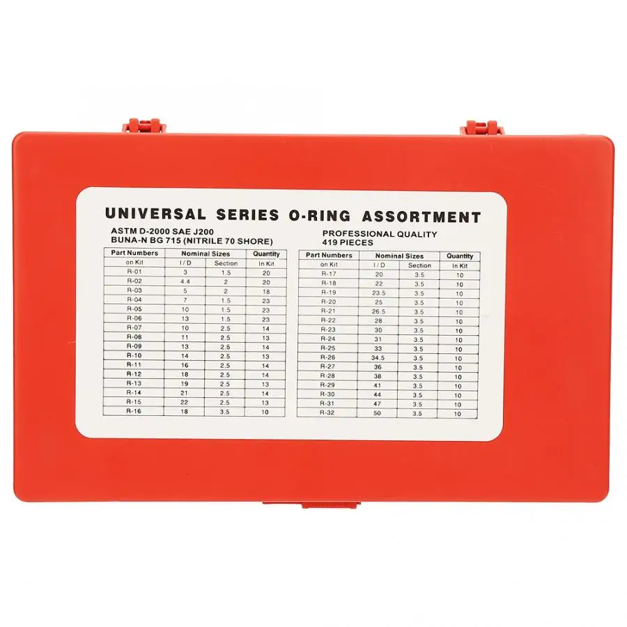 Медная шайба 419 шт./компл. 32 размера уплотнительное кольцо Ассортимент Набор