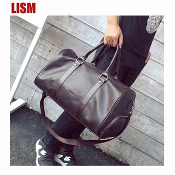 

LISM Korean PU Lychee Casual Ladies Shoulder Bag Handbag Large Capacity Messenger Bags Short-distance Travel Bags 2018