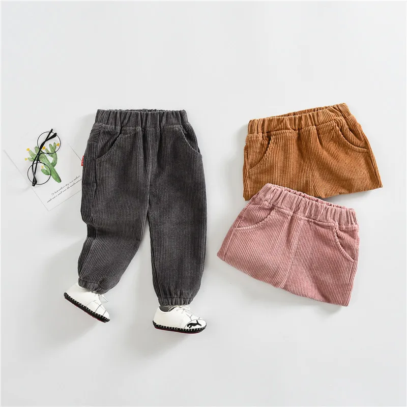

Baby Spring New Style Corduroy Trousers Small CHILDREN'S 1-4-Year-Old Candy Pants Men And Women Children Casual Pants