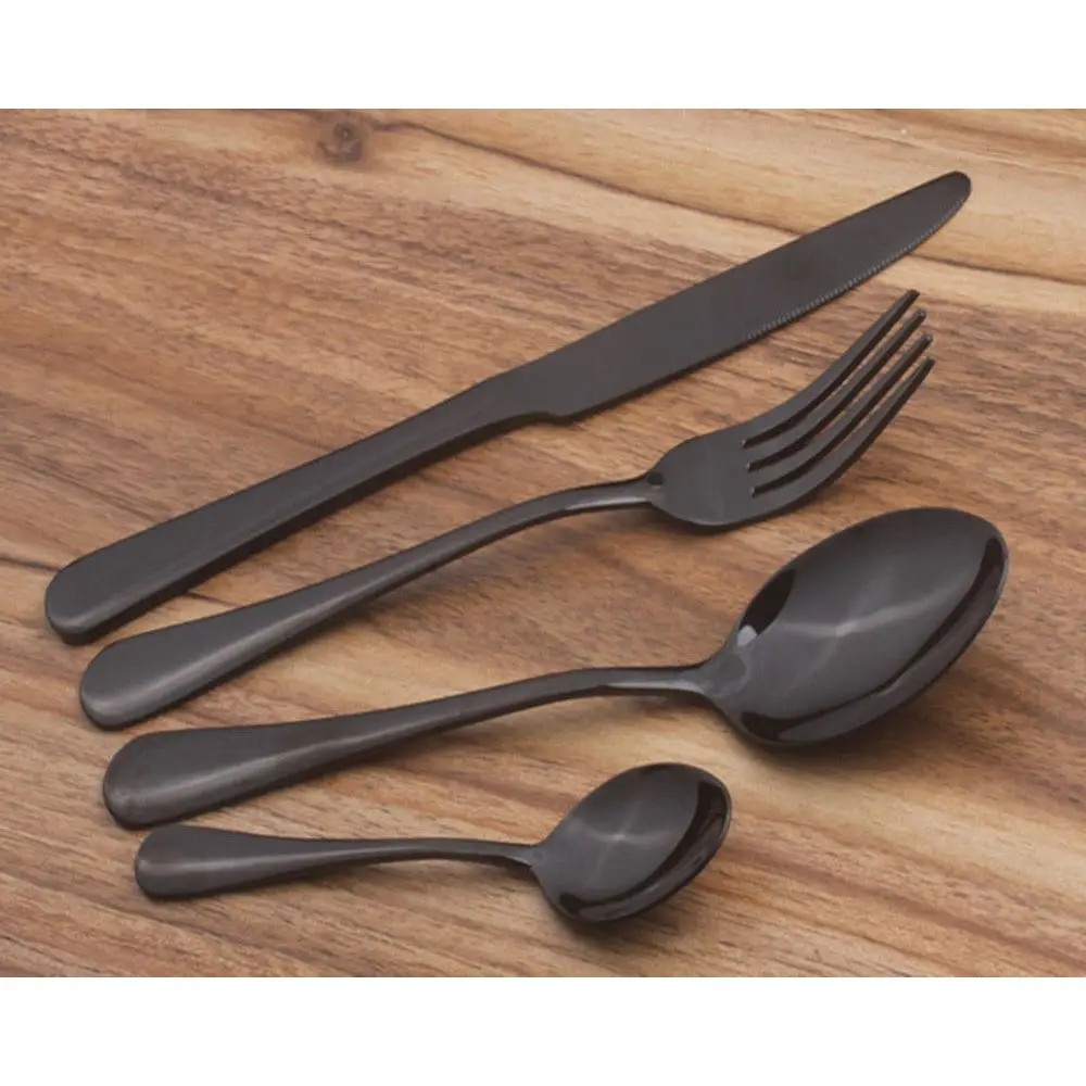 Лидер продаж 4 шт./компл. красочные столовая посуда из нержавеющей стали черный