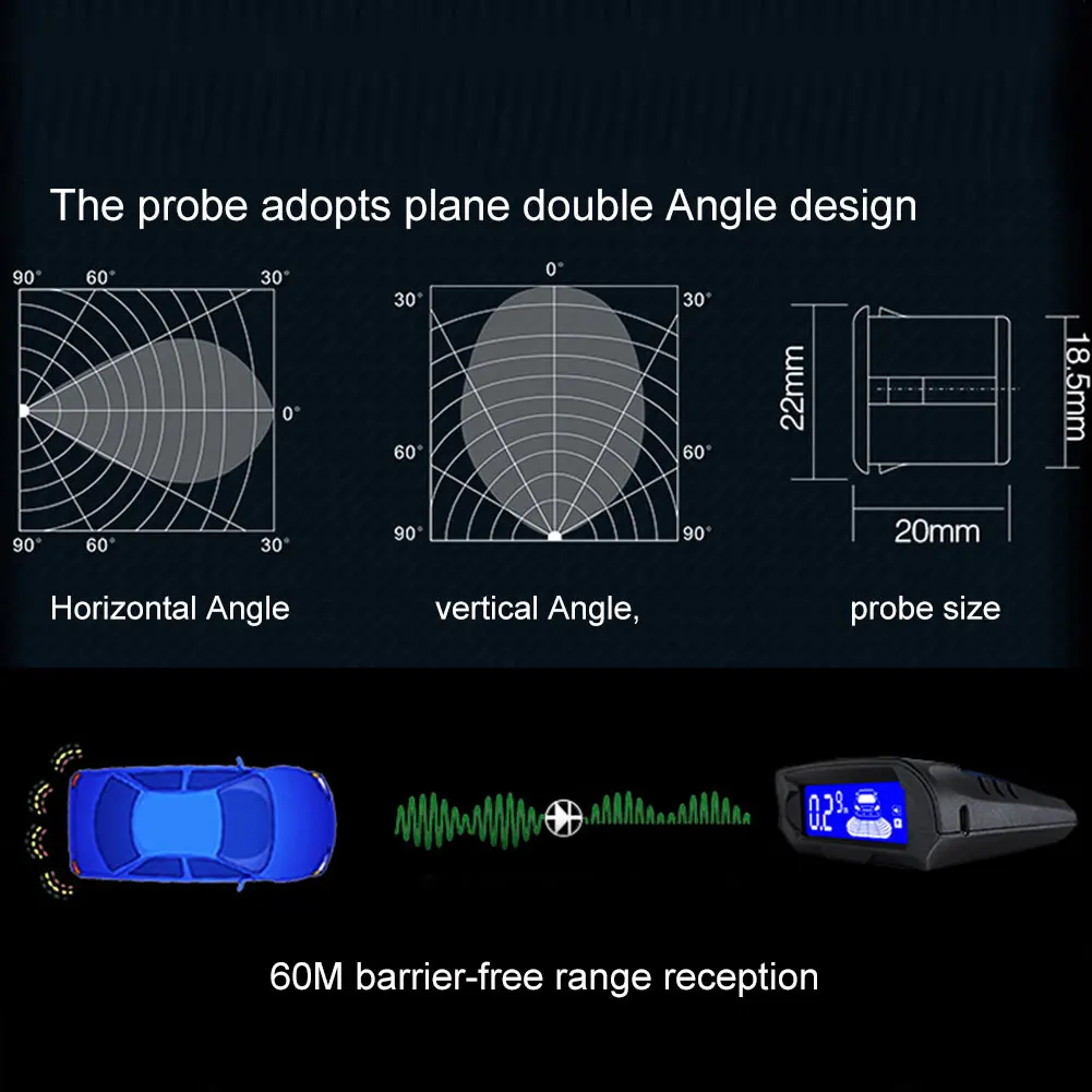 Автомобильный беспроводной цифровой парковочный радары заднего хода ЖК-дисплей резервные мониторы автомобильный радар-детектор английский/русский Анти радар