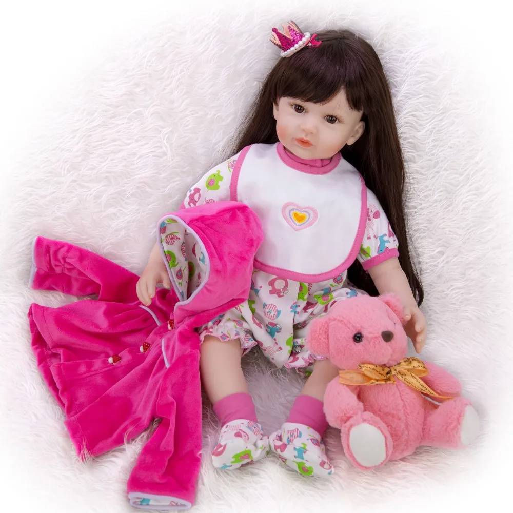 Reborn baby doll 2" 60 см DIY Dressup силиконовые виниловые куклы для девочек детский подарок