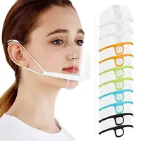 10PCS Restaurant Mouth Mask Sheild Transparent Unisex Colorful Face Mouth Mask Reusable Plastic Mask for Hotel Chef Mask 1
