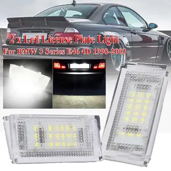 

2PCS Led License Plate Light Led Canbus Auto Tail Light White 6000K LED Bulbs For BMW 3er E46 4D 1998-2003 Car Light Accessories