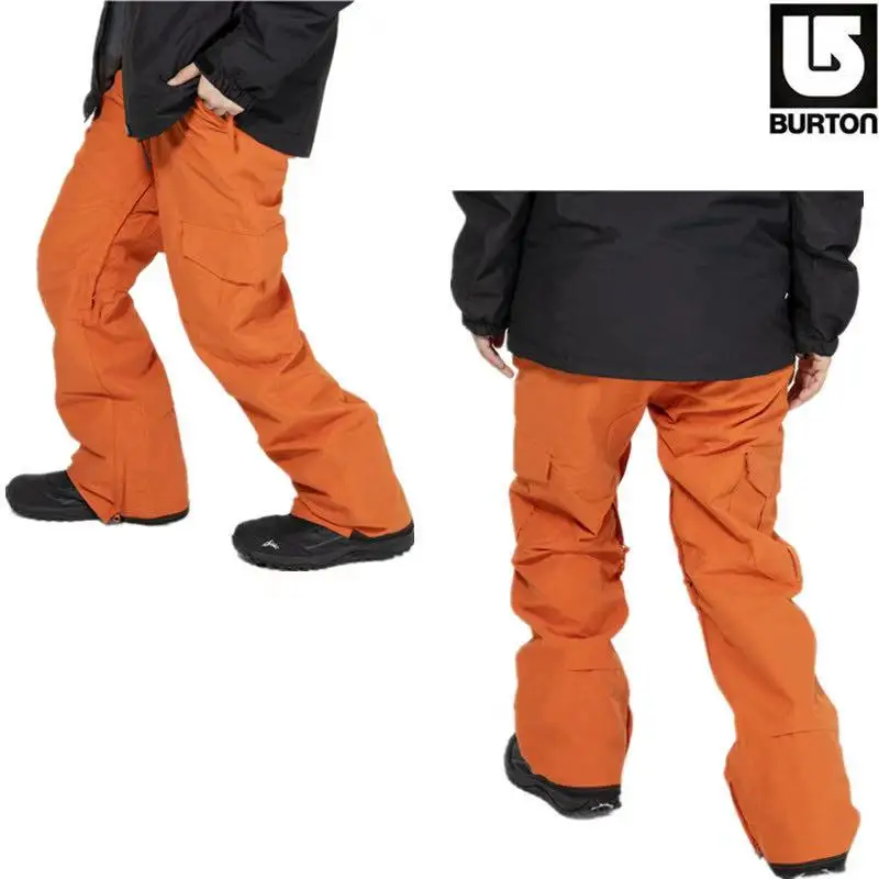 Зимние новые сноуборд брюки для мужчин и женщин пары толстые теплые ветрозащитные водонепроницаемые лыжные брюки - Цвет: Orange