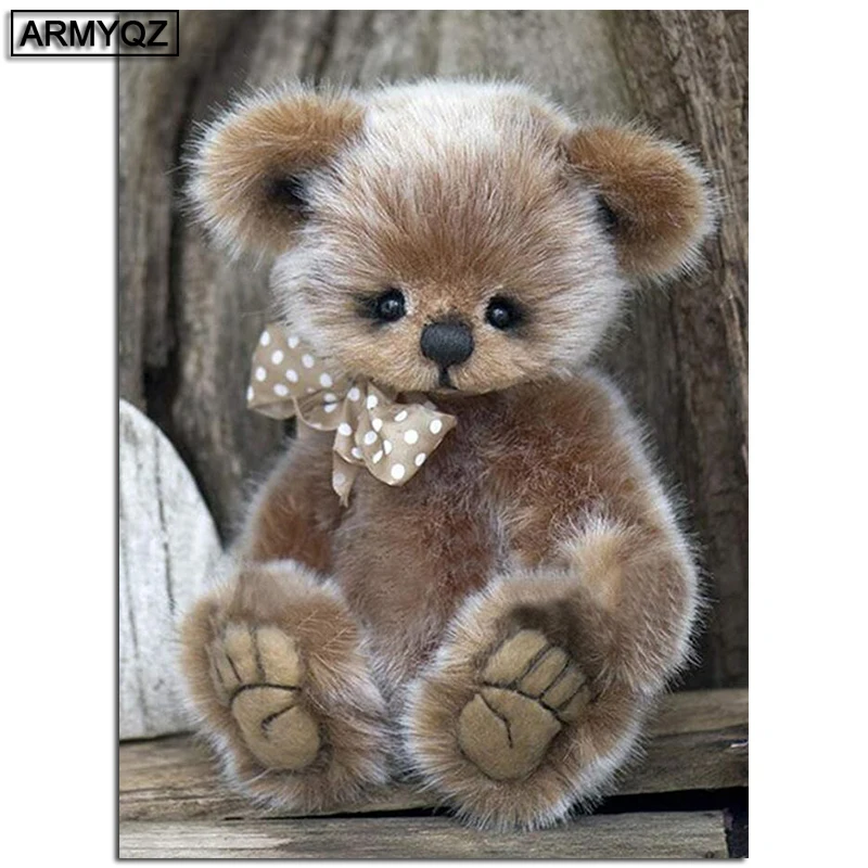 ARMYQZ Full Square Round Diamond Embroidery Teddy Bear Painting Animal Picture Handcraft Mosaic Art Kit Home Decoration | Дом и сад