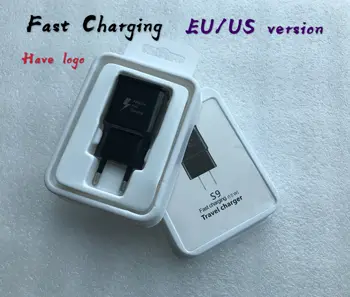 

100pcs Original quality 9.0V 1.67A 5.0V 2A EU/US Fast Wall Travel Adapter Charging s amsung S9 S8 S7 S6 Edge Note5 8 with box