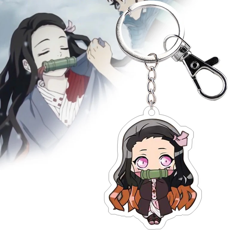 Аниме Demon Slayer: Kimetsu no Yaiba брелок Kamado Nezuko Косплей акриловый кулон брелок