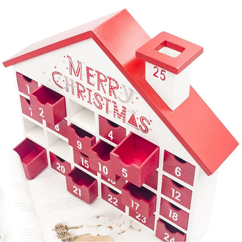 Рождественское деревянное оформление календарей обратного отсчета календарь коробка детская Конфета Подарочная коробка для хранения креативный домашний орнамент