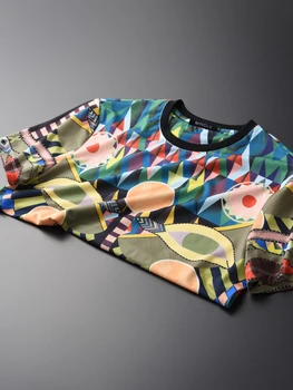 

Men T-shirt Summer Luxury Allover Printed Short Sleeve Mens Plus Size 4xl Round Collar Slim Fit Man T-shirts