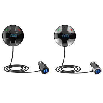

12V-24V Bluetooth 4.2 Handsfree Wireless Car FM Transmitter Micro SD/TF Card MP3 Player & Dual USB Charger Kit for Smartphone
