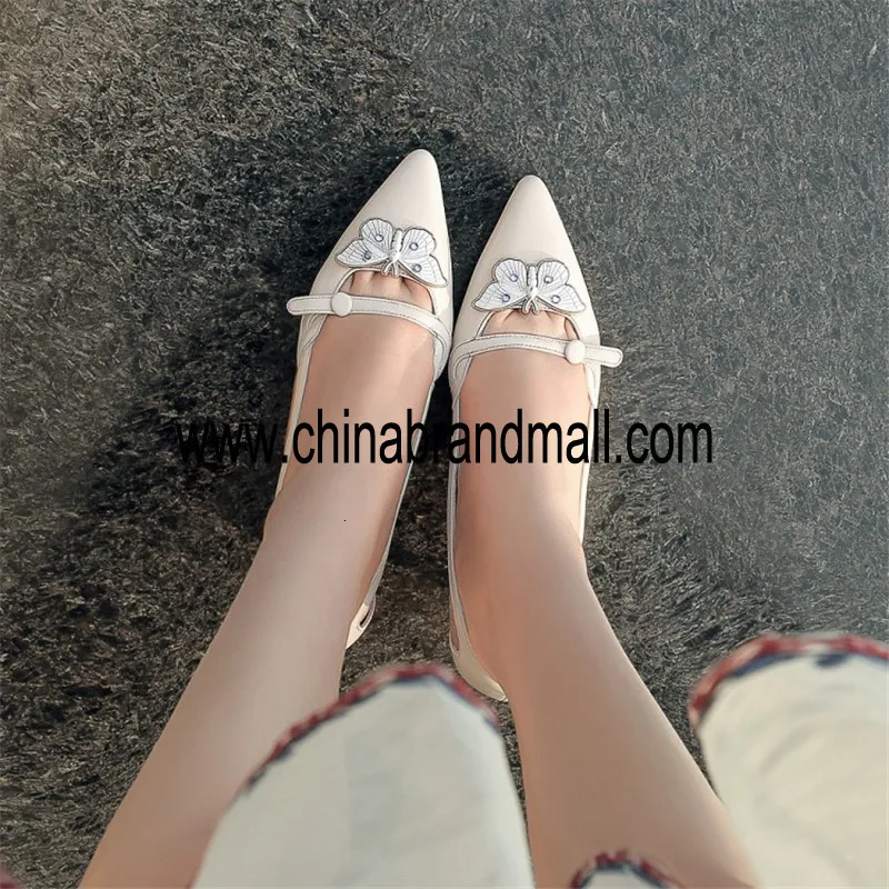 

Luxury Design Butterfly Fashion Pointy Toe Women Pumps Bamboo Heel Cut Out High Heels Party Wedding Shoes Woman Red Bottom Pump