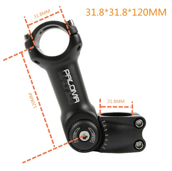 OD2 31.8X31.8X120MM Велосипедный регулируемый стержень MTB горная дорога стебли стояк 90 110 130 мм* 25,4 мм 31,8 мм* 90/120 мм - Цвет: OD2 31.8X31.8X120MM