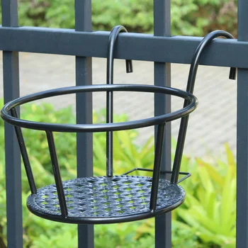 

Garden Balcony Iron Fence Flower Stand Flower Basket Holder Shelf Storage Rack Flowerpot Wall Decor Display Stand Flower Stand