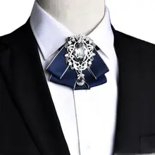 Colar masculino flor gravata borboleta formal moda cor sólida com diamante festa de casamento multi cor opcional laço colar flor