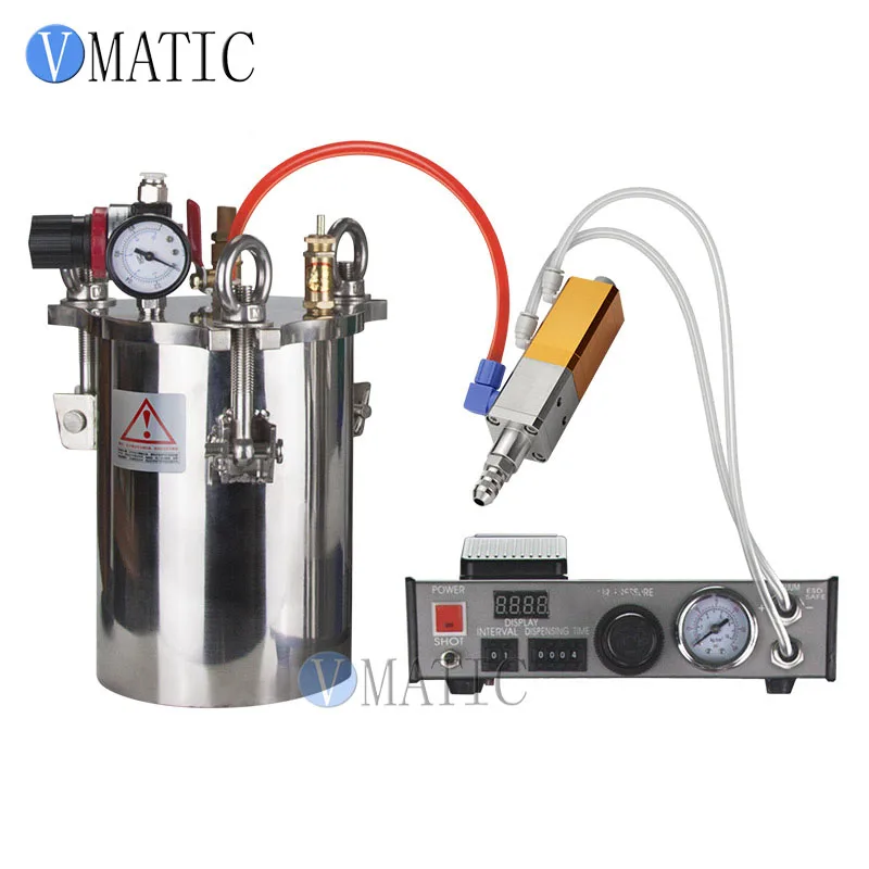 Automatic Glue Dispenser Soldering Paste Doming Machine 3L Pressure Tank Controller Machine Pneumatic Valve Dispensing Needle Syringe Gun Adhesive