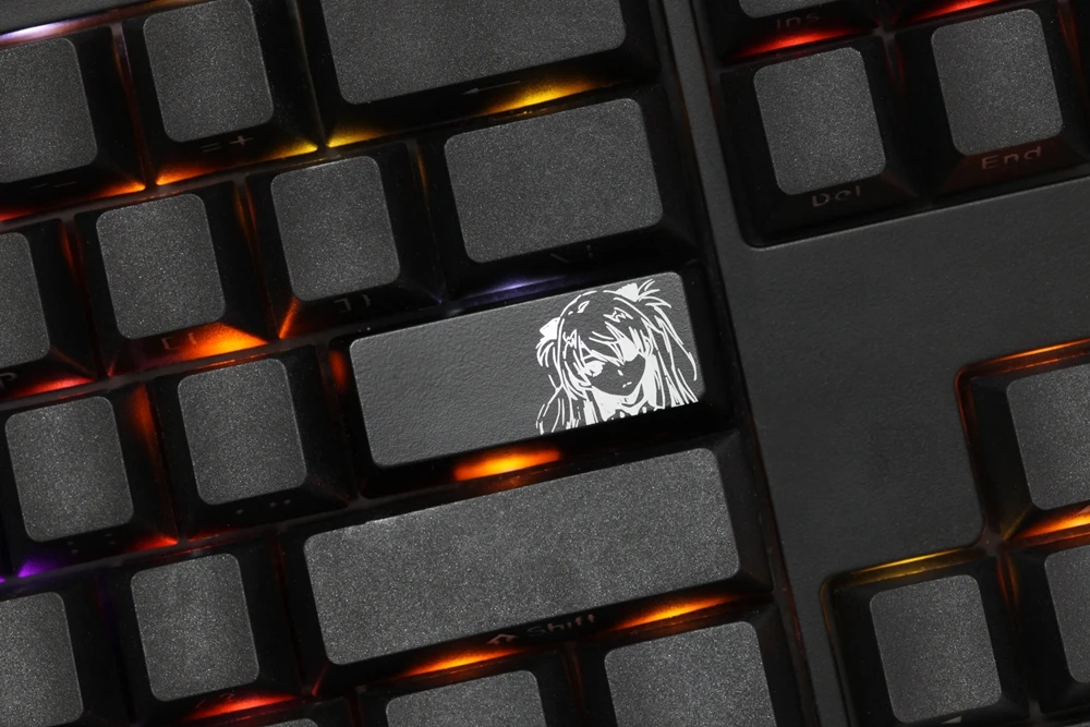 Новинка блеск через Keycap ABS Выгравированный блеск-через ЕВА АСУКА Ayanami shinikari Shinji черный красный введите заднее пространство для клавиатуры