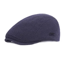 Осенняя и зимняя мужская и женская новая английская одноцветная шапка с передней головкой, уличная модная утолщенная трендовая Кепка# YL10