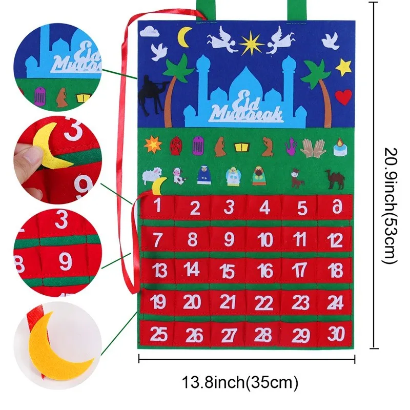 Ramadan Countdown Felt Calendar Ramadan Decorations For Home - Image 4