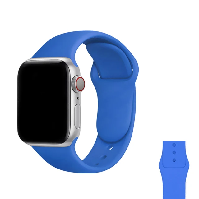 Silicone Strap For Apple Watch Band  7 41mm/45mm Series 6 SE 5 4 42mm/44mm Rubber Wristband iWatch 3 2 1 38/40mm Smart Bracelet 18