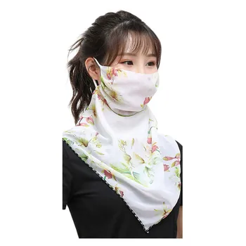 

Women Sun Protection Print Scarf Dustproof Neck Scarf Masks ssunproof windprrof chiffon masks dropshipping