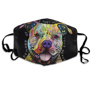 

Women Men Teens Washable Reusable Face Masks with Elastic Ear Loop, Anti Dust Pollution Face Mask (FaceTi Pit Bull Dog)