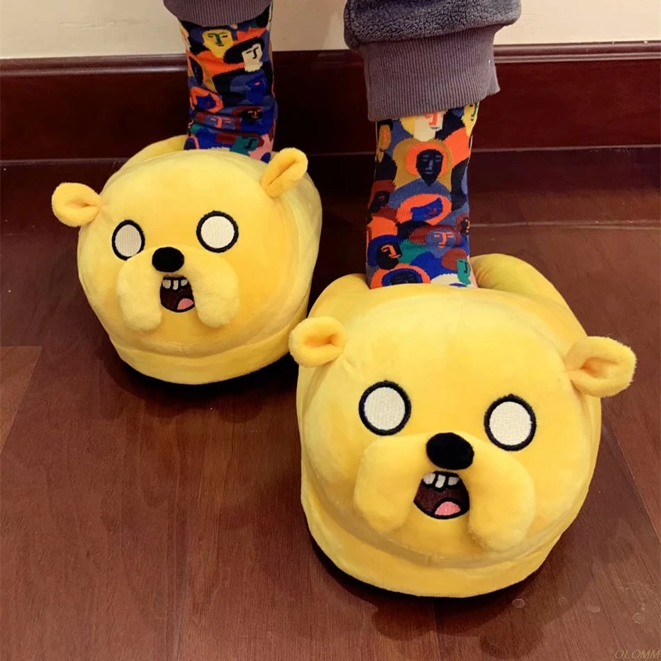 

Women indoor Slippers Adventure Time Slippers Lovers Jake BMO Warm Woman Slippers Finn Plush Shoes Home House Slippers Children
