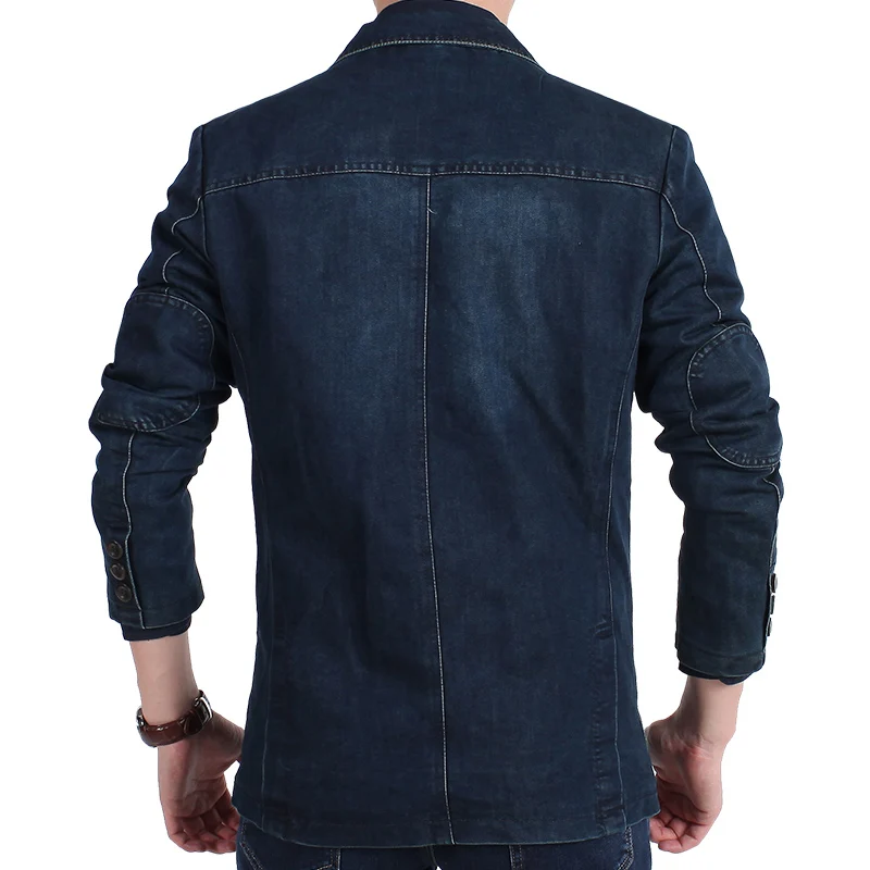 L-3XL, джинсовая куртка, Мужской Блейзер, хлопковые костюмы для мужчин, ковбойский Блейзер, джинсовая куртка, Мужская куртка, брендовая одежда, повседневная куртка, костюм
