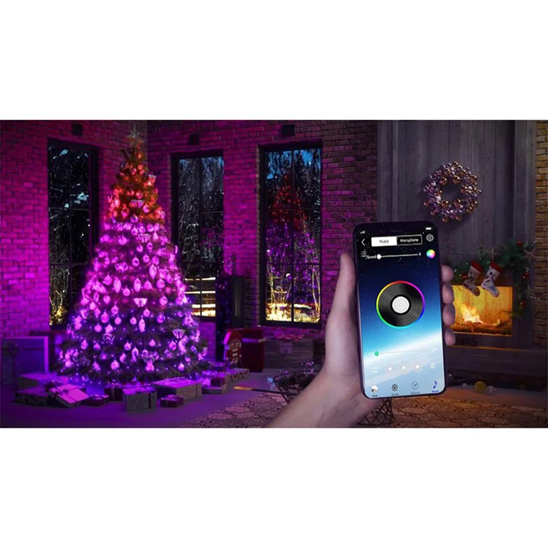 Christmas Tree Decoration LED String Light Lights Custom App Remote Control Lamp