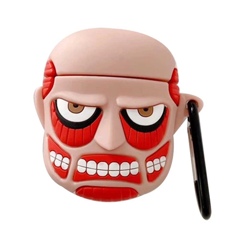 

Creative Funny Cartoon Silicone Case with Keychain for AirPods 1 2 Cases Wireless Bluetooth Earphone Protector with Carabiner