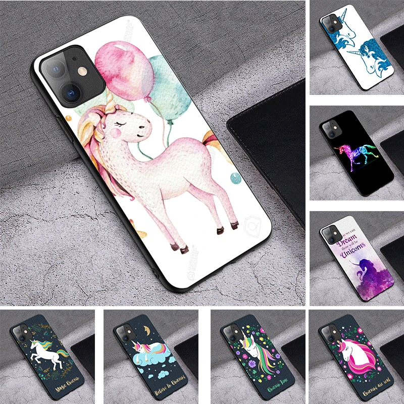Gerleek Единорог на чехол для телефона iPhone 11 Pro X XR XS Max 7 8 Plus роскошный контрастный
