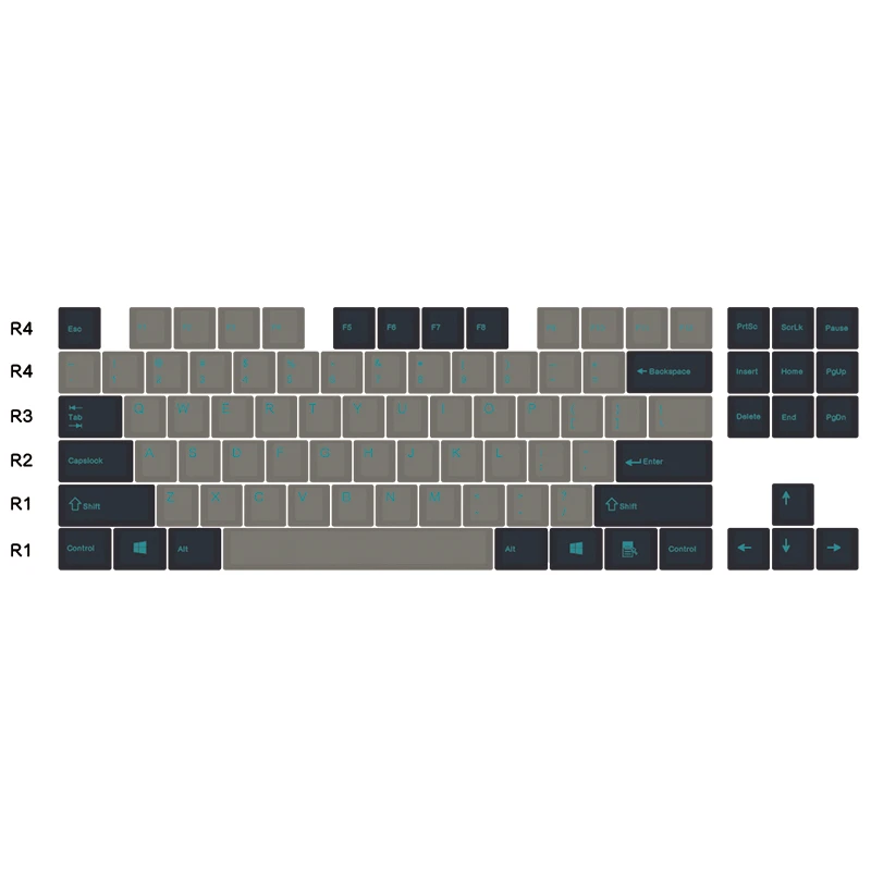 sky-87key JKDK Dolch sky двойные клавишные колпачки из ПБТ Черные Серые смешанные синие слова 87 104 108 Вишневый профиль брелки для MX переключатели клавиатуры keyc - Цвет: sky-87key