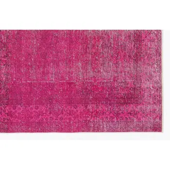 

Handmade Fuchsia Vintage Overdyed Turkish Area Rug 195x292 Cm-6'5''X9'7''