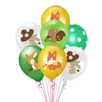 

20pcs Animal Fox Printing Latex Balloons Set Confetti Balloons Set Kids Birthday Party Supplies Decoration (Golden Fox, White Ra