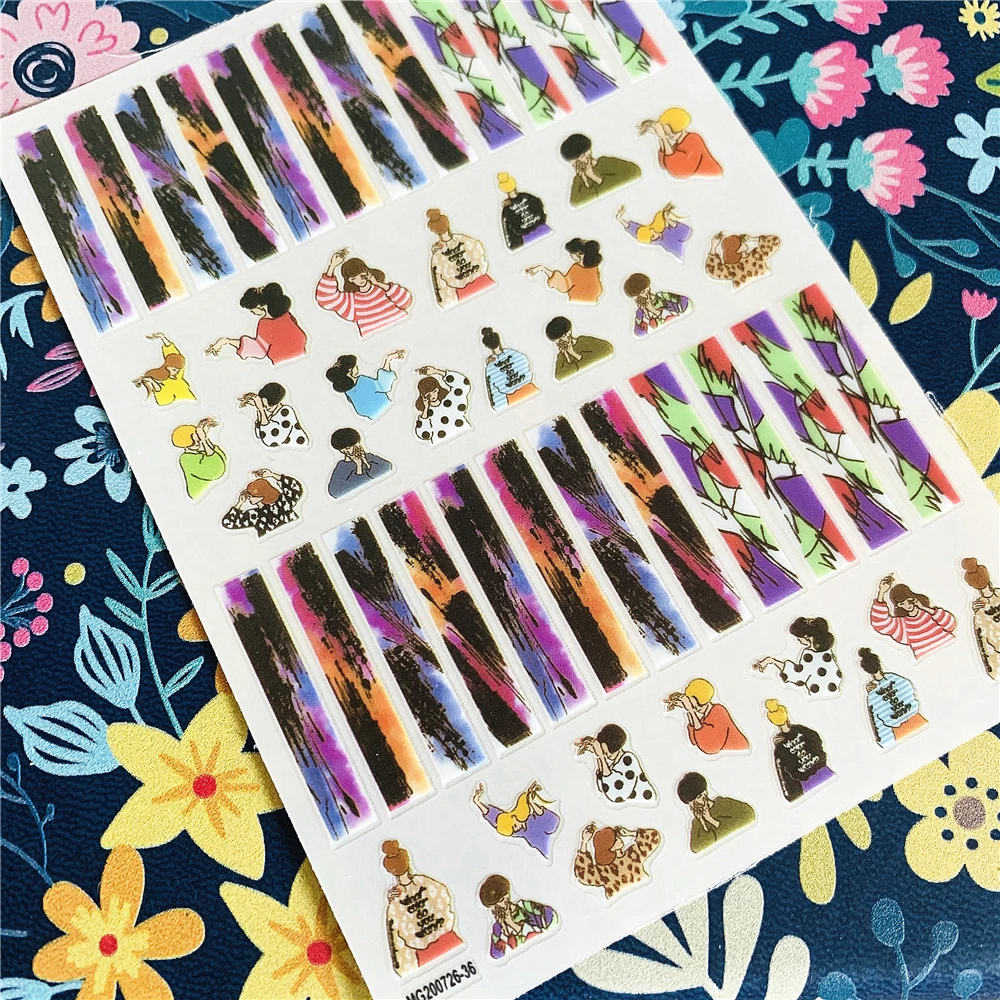 

Newest MG series Pretty woman nail sticker 3d nail art sticker nail decal stamping export japan designs rhinestones