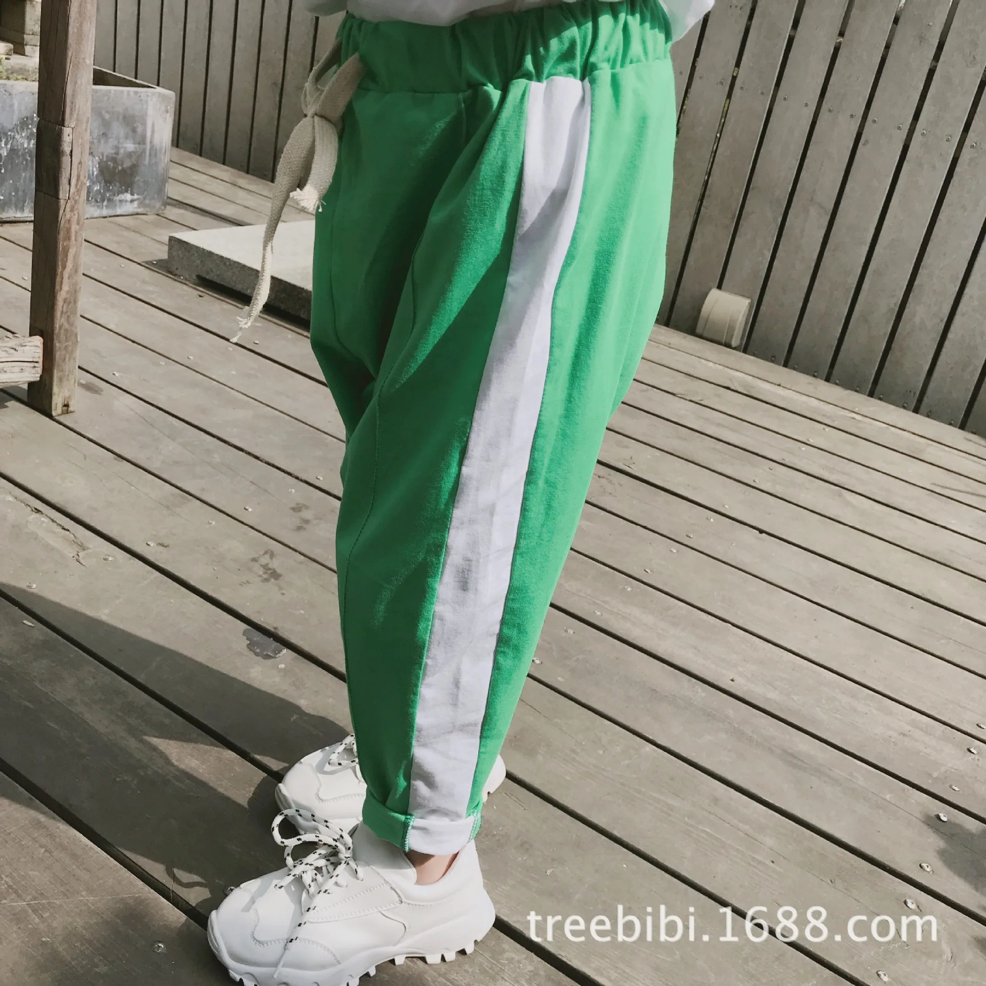 Treebibi/ г. Летние новые стильные детские брюки для мальчиков и девочек спортивные штаны с надписью по бокам противомоскитные штаны на гусеничном ходу
