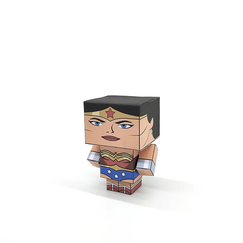 No-glue DC Comics Wonder Woman Складная Милая 3D бумажная модель бумажное ремесло Аниме Фигурка DIY Cubee для детей и взрослых игрушки для рукоделия CS-011