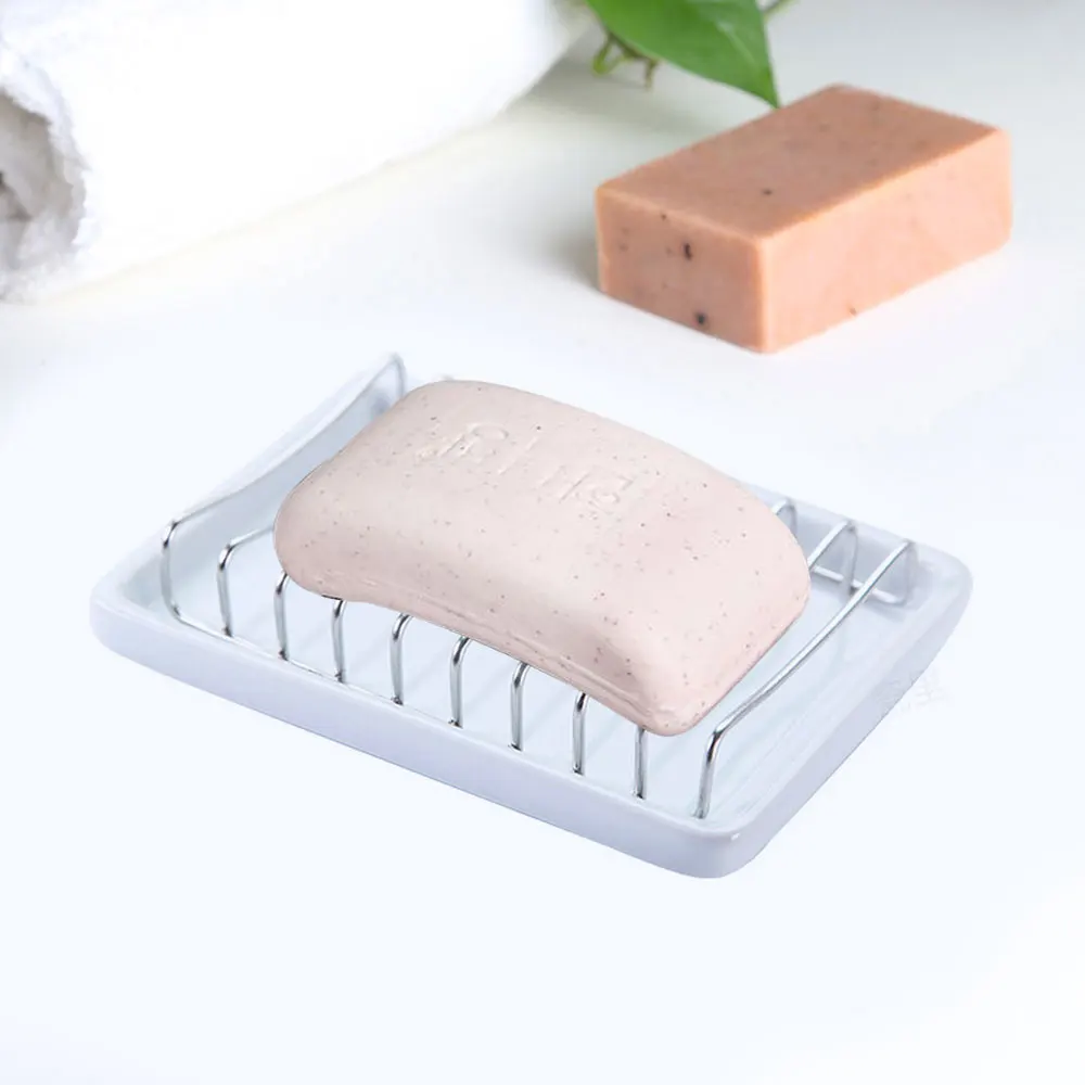 1PC Simple Draining Holder Portable Soap Dish Plastic Soap Container Simple Style Soap Box Bathroom Accessories for Family