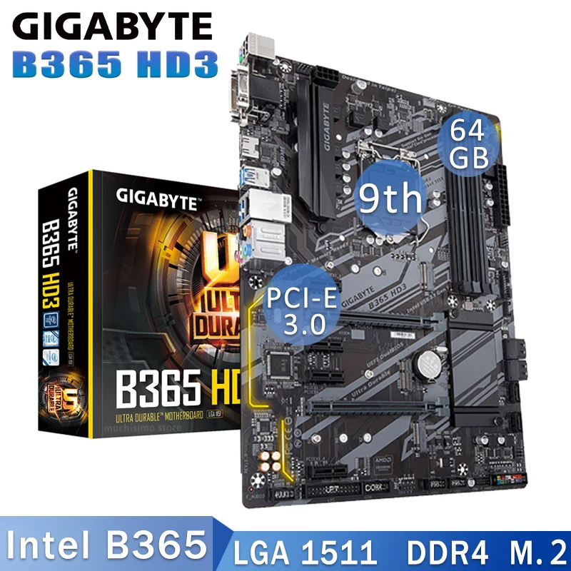 Gigabyte 1151 B365 HD3 Motherboard ubicaciondepersonas.cdmx.gob.mx