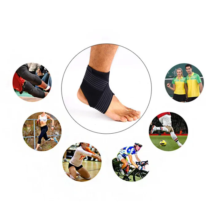 HOT Adjustable Ankle Support Pad Elastic Brace Guard Breathable Foot Ankles Protector Wrap For Basketball Football Running