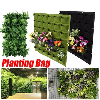 

Wall Hanging Planting Bags 2/4/9/18/36 Pockets Green Grow Bag Planter Vertical Garden Vegetable Living Garden Bag Home Supplies