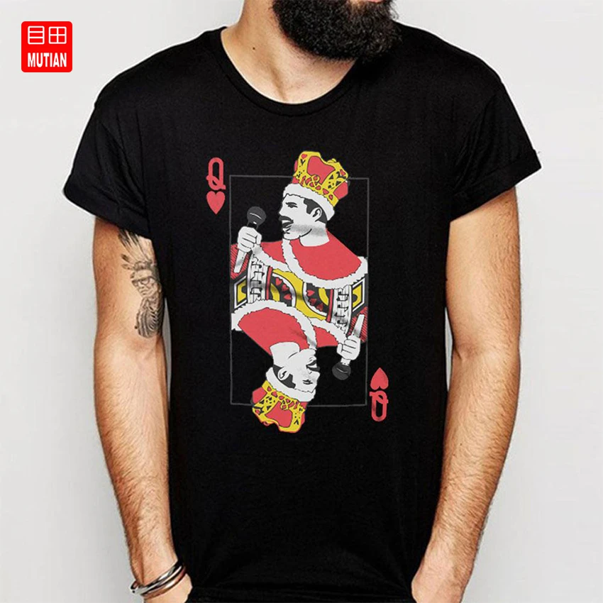Queen Band Freddie Mercury With Playing Card Queen T Shirt T Shirts Aliexpress