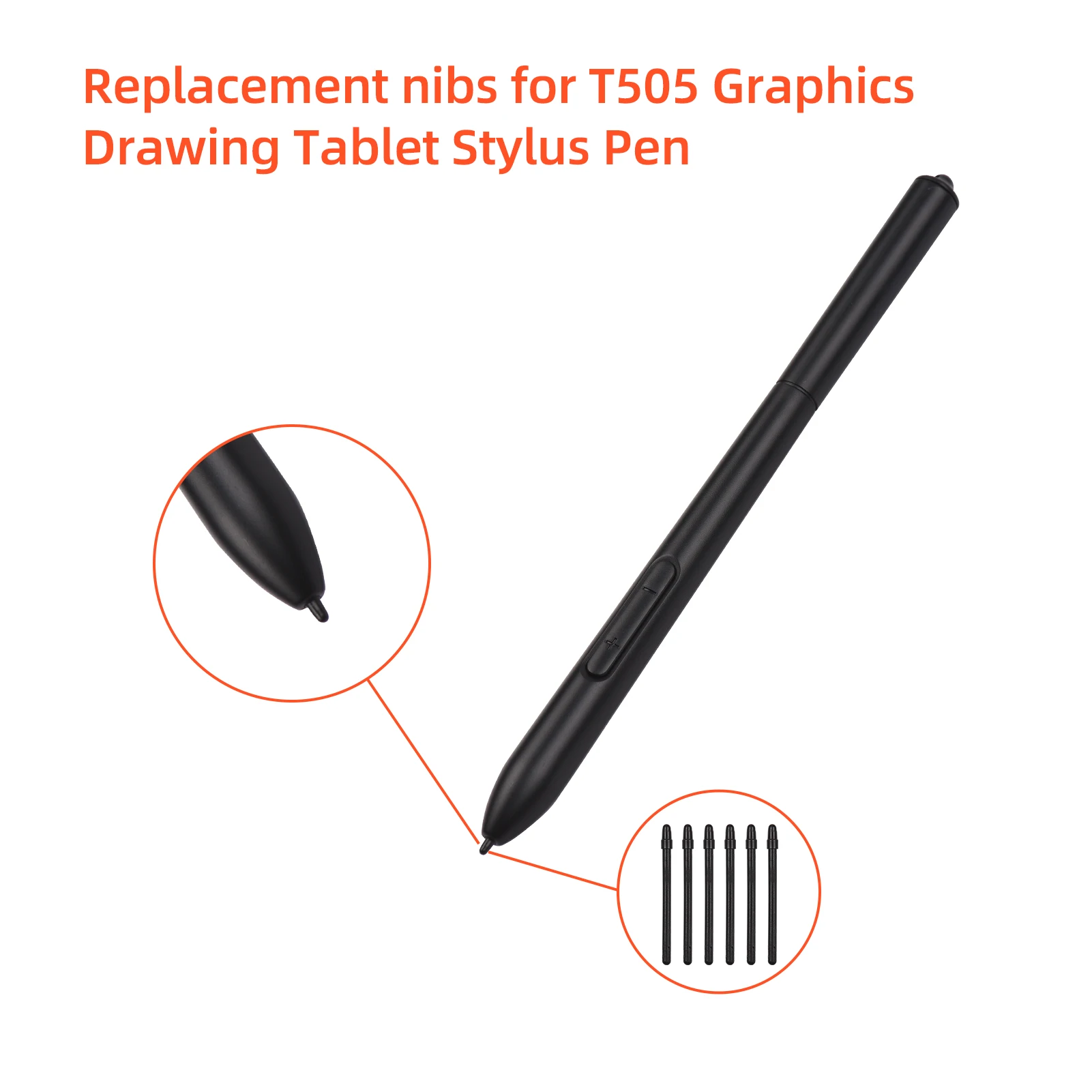 30PCS 스타일러스 펜 펜촉 및 펜 클립 T505 전문 그래픽 드로잉 태블릿 스타일러스 펜 블랙