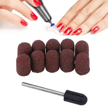 

2 Types 10pcs Nail Files Nail Dedicated Head Grinding Sanding Cap Polisher Sand Manicure Pedicure Tool Nails Accessoires