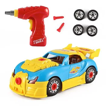 

Racing Vehicle With Sound Light Building Children Toys Diy Screw Construction Tool Set Children Birthday Gift