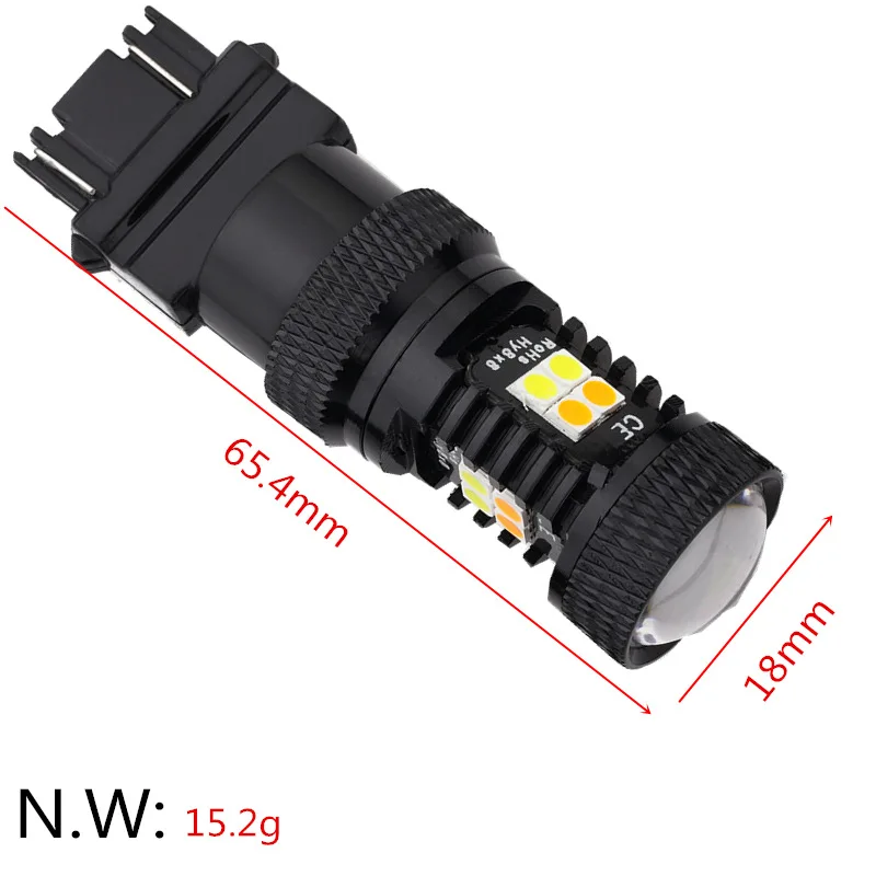 Автомобильный двойной цветной сигнал поворота 1157 3030 16SMD белый и желтый 7443 3157 16 Светодиодный фонарь дневного света