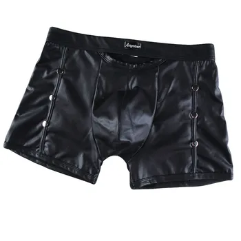 

Mens Underwear Boxer Fashion Casual Men's Sexy Underwear Lmitation Leather Lacquer Pants Sexy Underwear Boxer Homme 2020